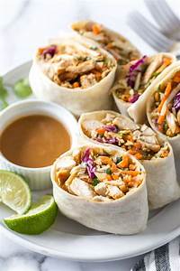 Asian Peanut Chicken Wraps