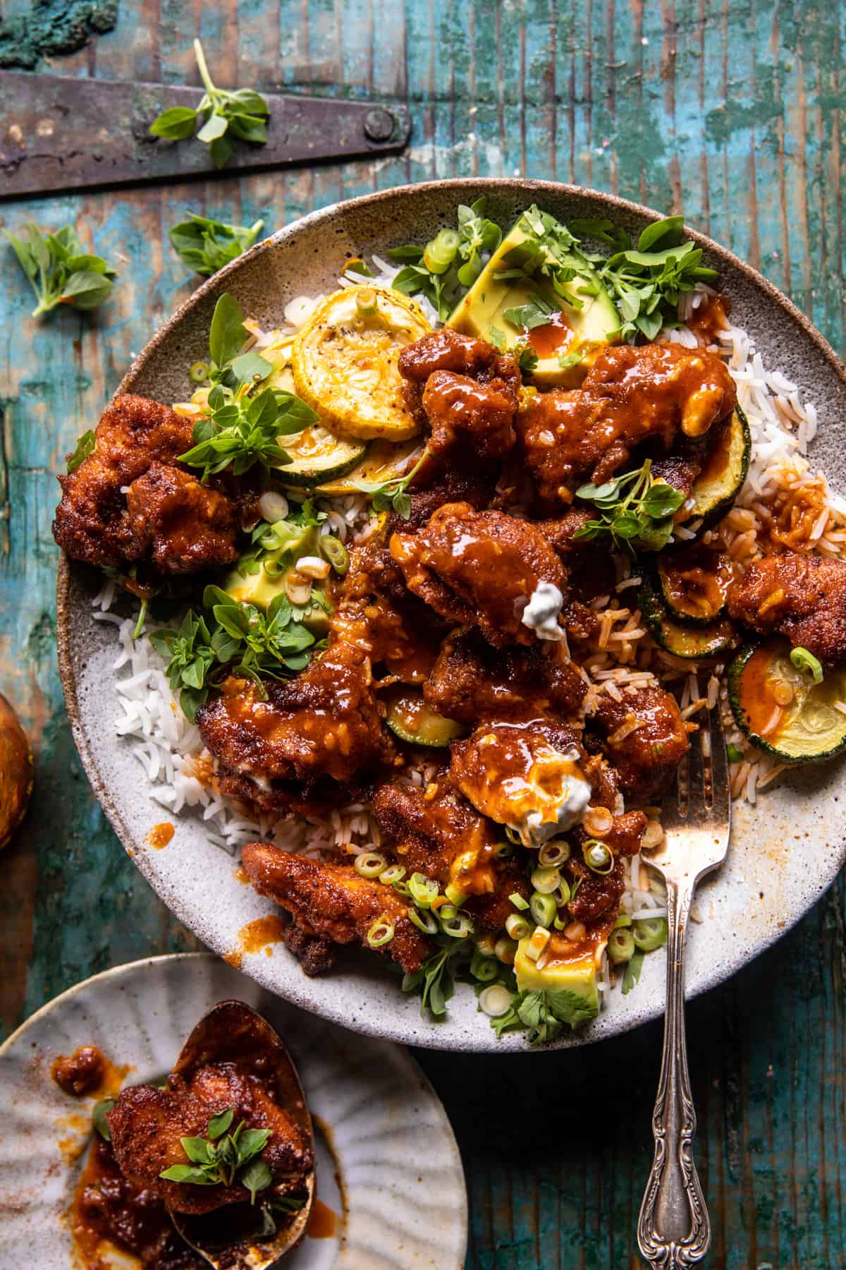 Hot Honey Garlic Chicken and Zucchini