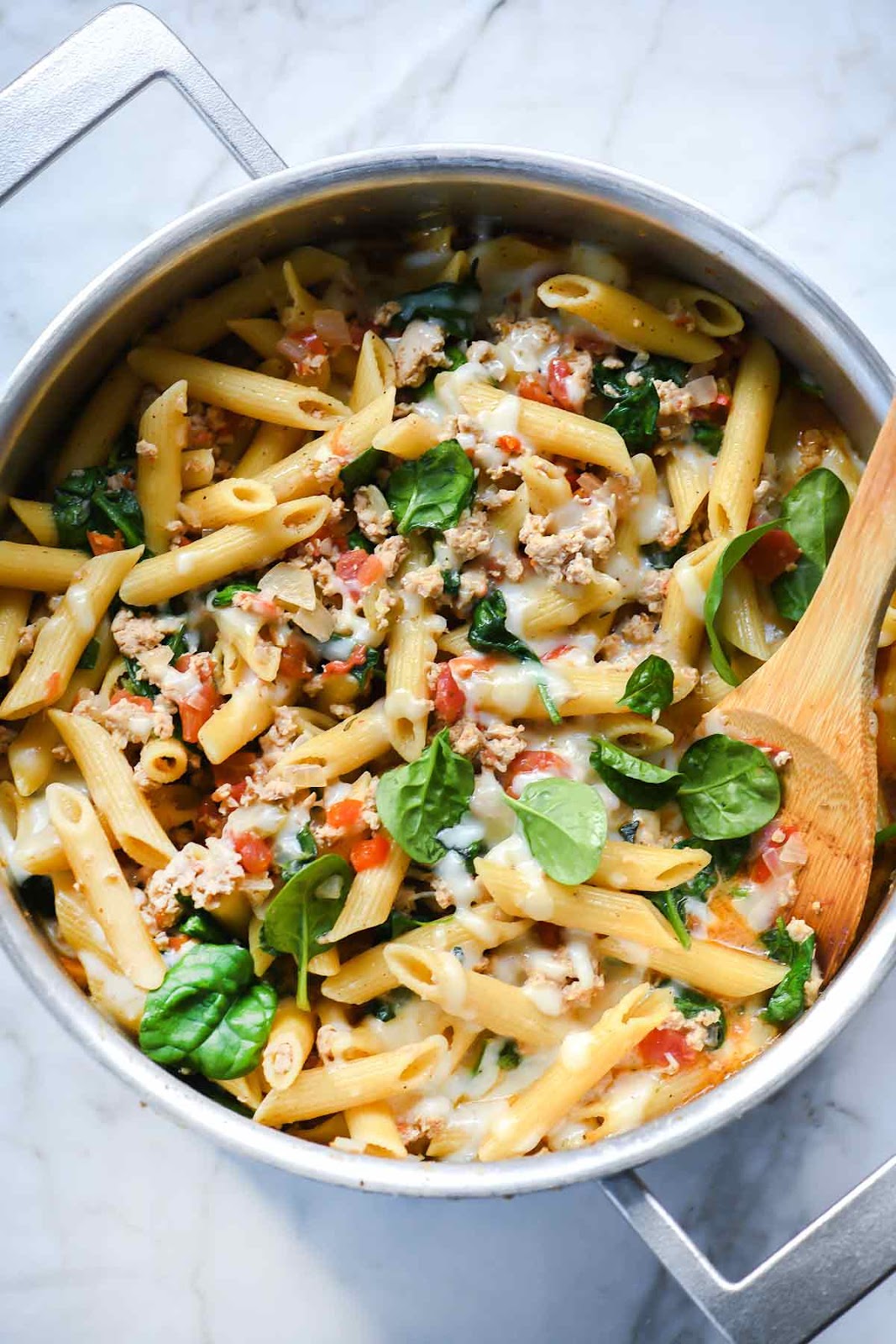 Penne Pasta with Turkey and Spinach