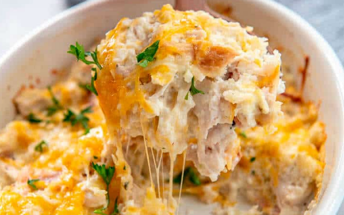 Loaded Keto Chicken Cauliflower Rice Casserole