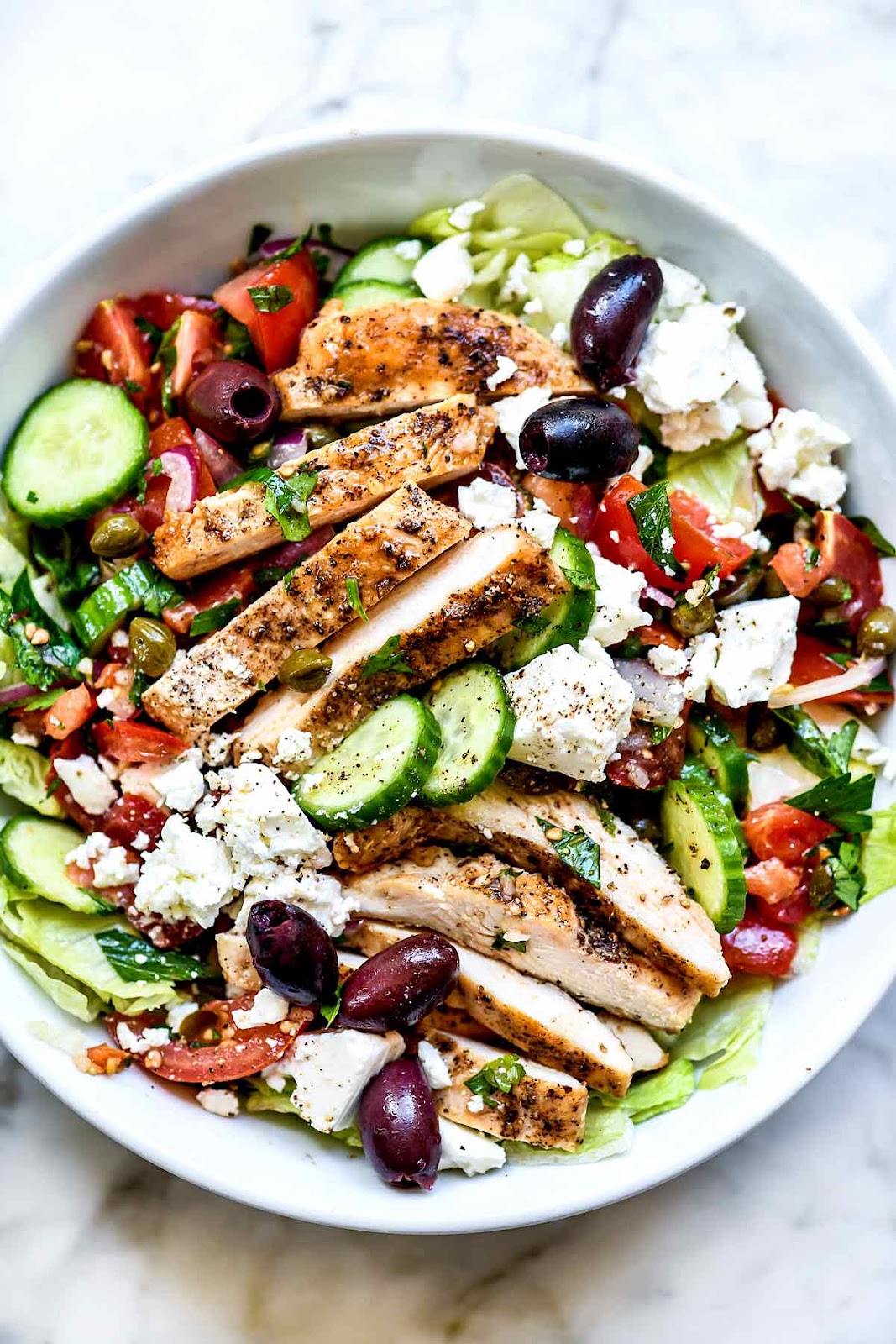 Greek Salad with Mediterranean Chicken **PREP-Marinade**