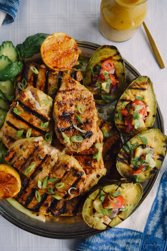Honey Mustard Grilled Pork Chops **PREP-marinade, bake time**