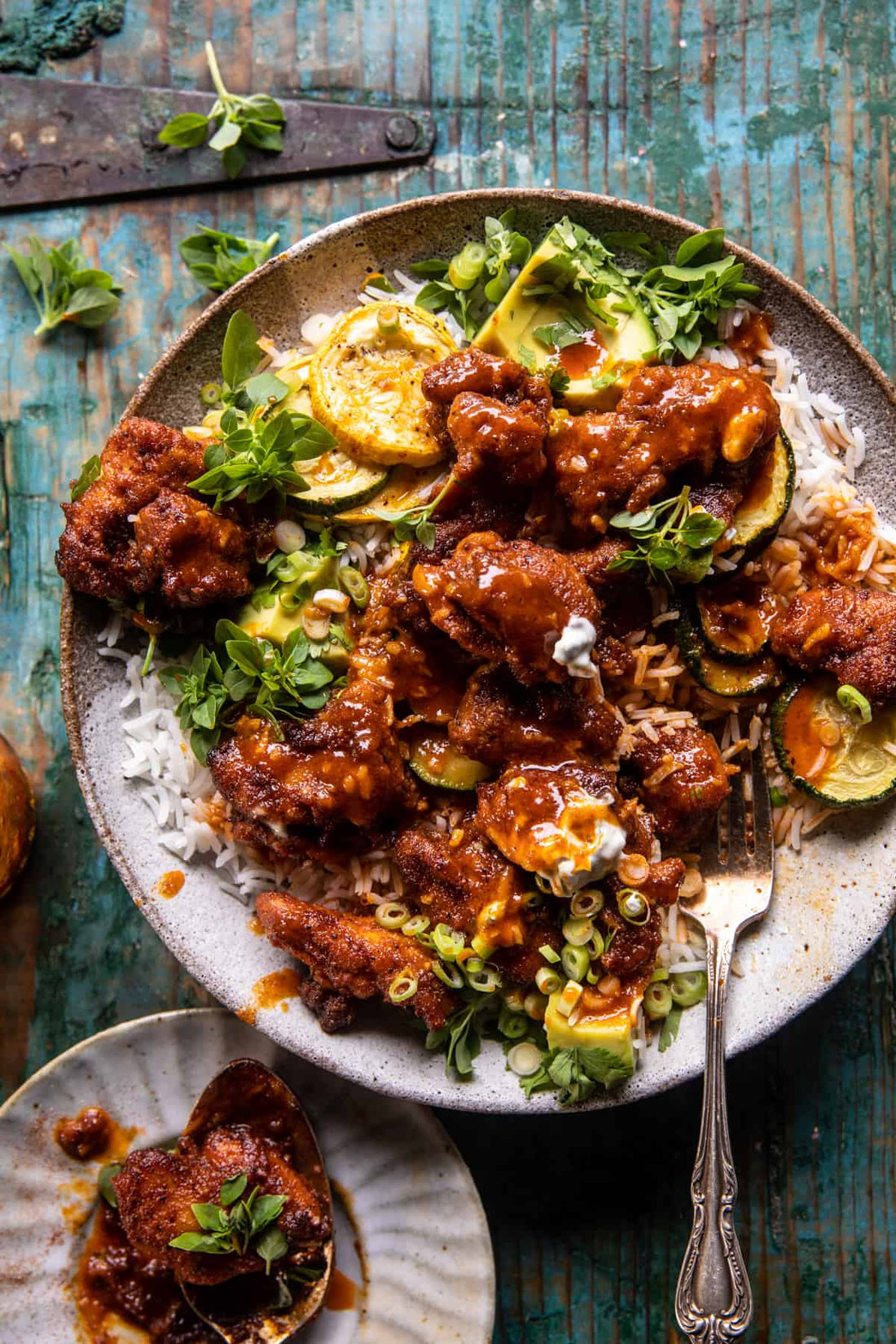 Hot Honey Garlic Chicken and Zucchini