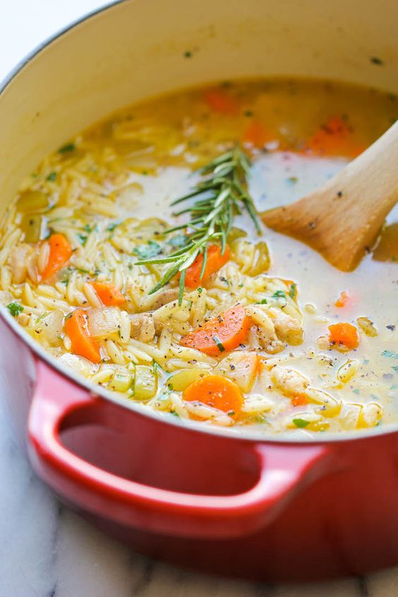 Lemon Chicken Orzo Soup