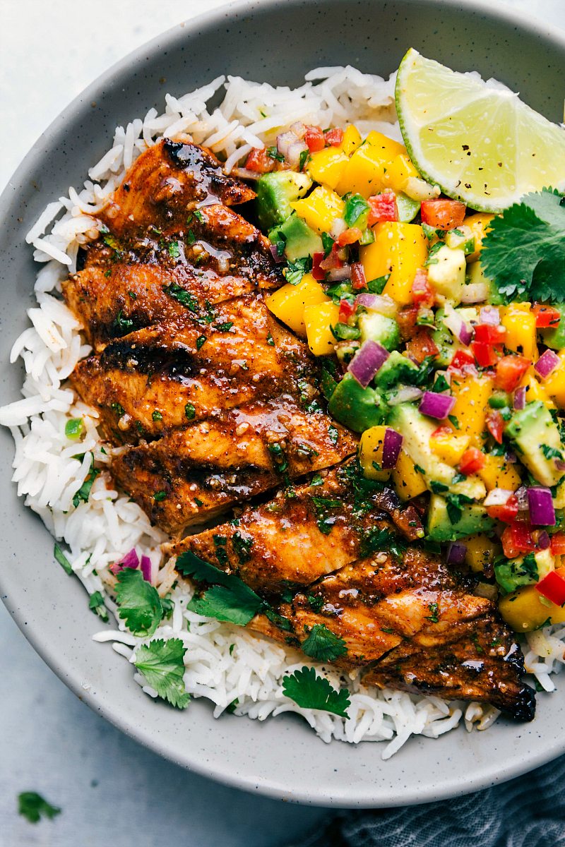 Cilantro Chicken with Mango Salsa **PREP-Marinade**