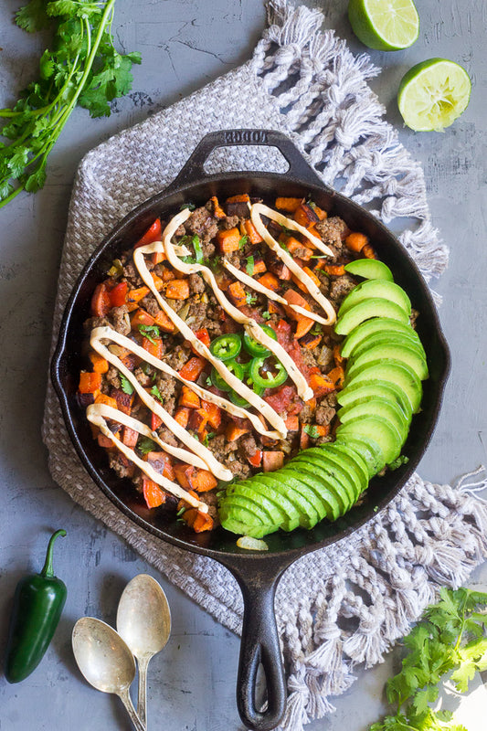 Loaded Taco Sweet Potato Skillet