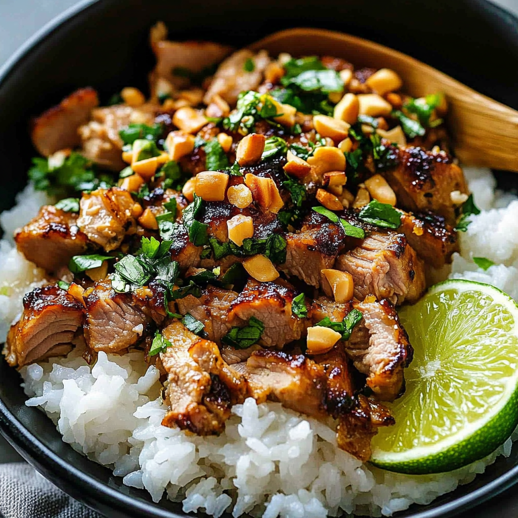 Ginger Lime Pork with Coconut Rice