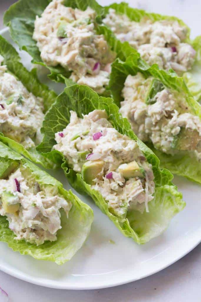 Chicken Avocado Salad Lettuce Wraps