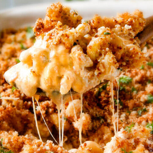 Million Dollar Mac and Cheese with Crispy Chicken Strips